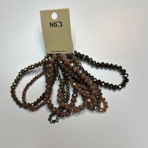 Brown Beaded Bracelet Set